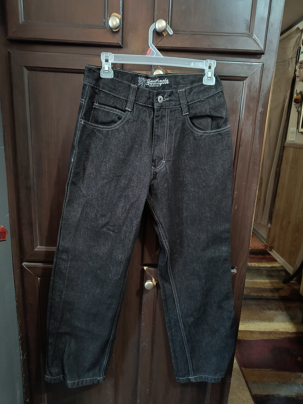 South Pole Men's Dark Black Relaxed Fit 4180 Straight Jeans 29